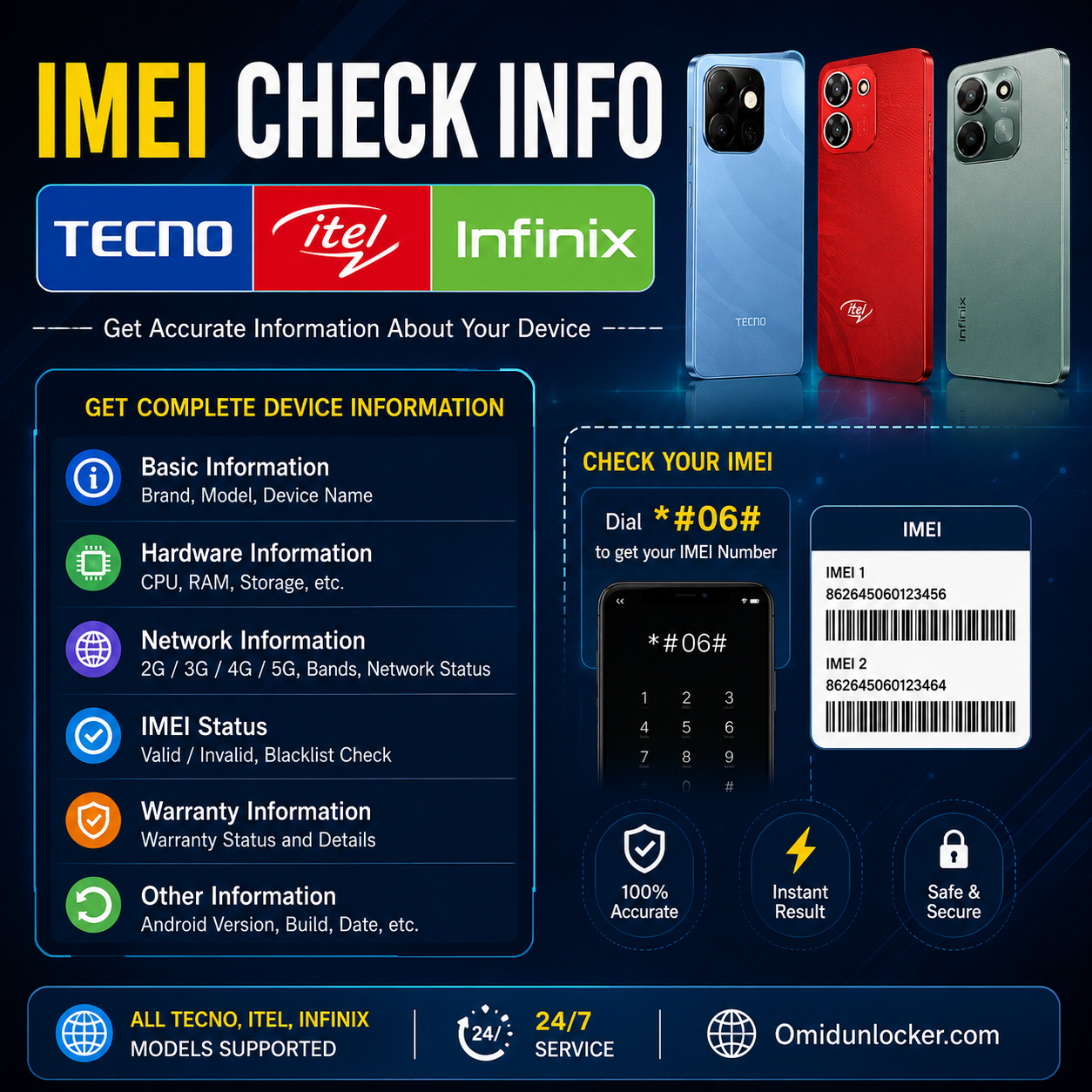 Tecno/Infinix/Itel Check free