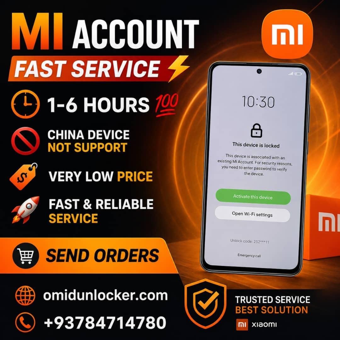 Xiaomi Mi Account Unlock Service {Cambodia}